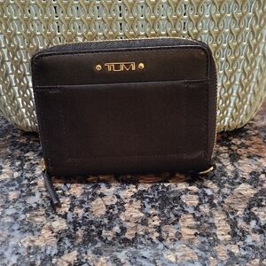 TUMI Black Zip Trifold Wallet